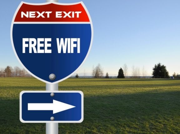Free wifi road sign