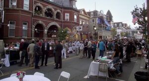 A street festival in downtown Newton.
