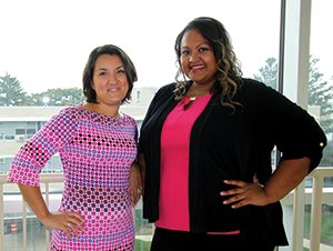 Dr. Adriana Suarez-Ligon (left) pictured with Veronica Vasquez (right), MHA, CN-BA, Breast Patient Navigator, within the Trinitas Comprehensive Cancer Center.