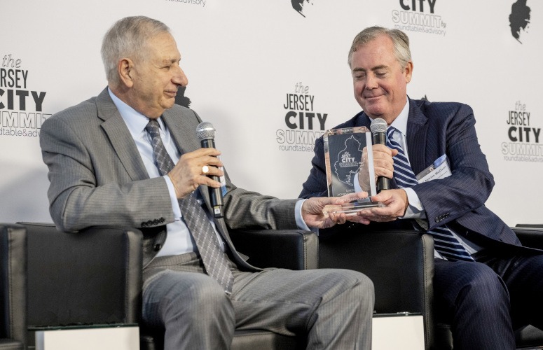 Joseph A. Panepinto Sr. (Left), Founder of Panepinto Properties, was honored with a Lifetime Achievement Award at the 9th Annual Jersey City Summit. The award was presented by W. Nevins McCann, a partner with Connell Foley LLP.